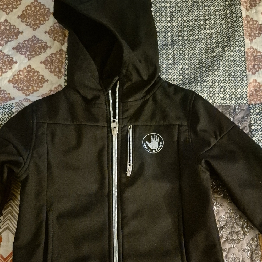 Stone Island Black Sweatshirt with Hood and Zipper